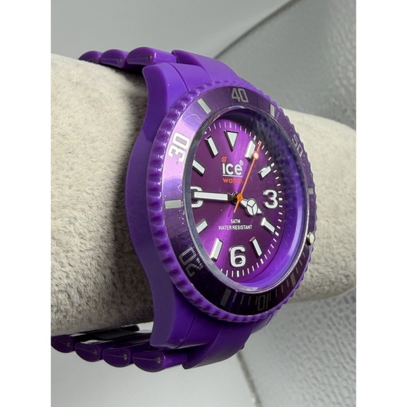 Ice Mens Watch Purple New Battery 40MM 7.5" Plastic Band - Picture 3 of 9